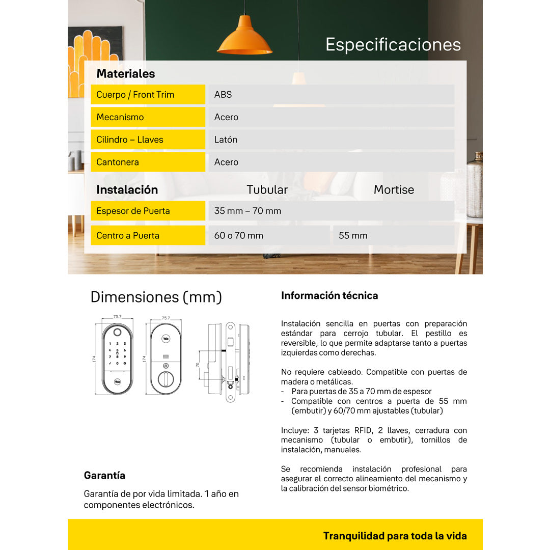 Cerradura Digital LIA (Tubular)