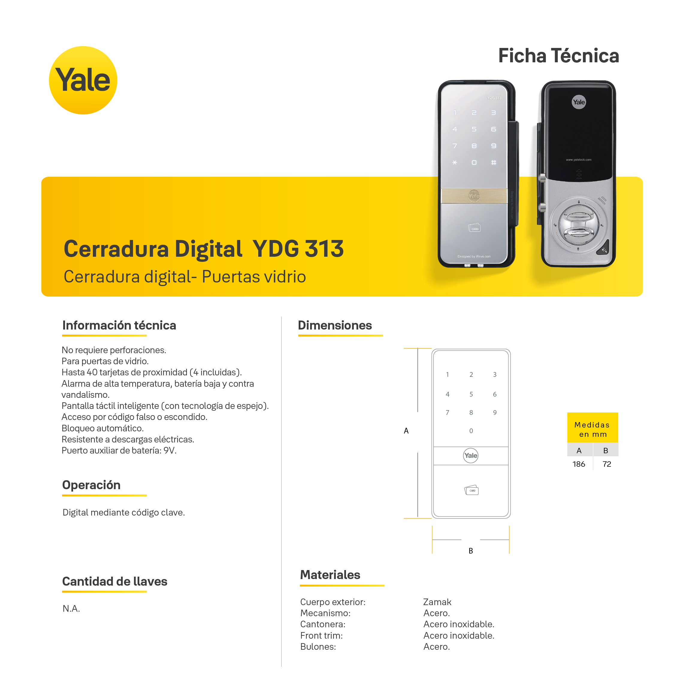 Cerradura Digital YDG313