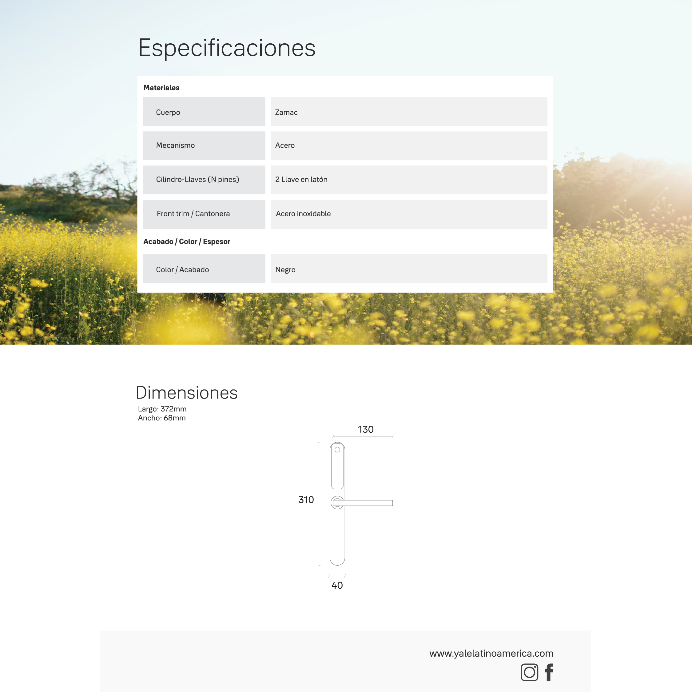 Cerradura Digital YDM60 + Módulo para abrir desde el celular