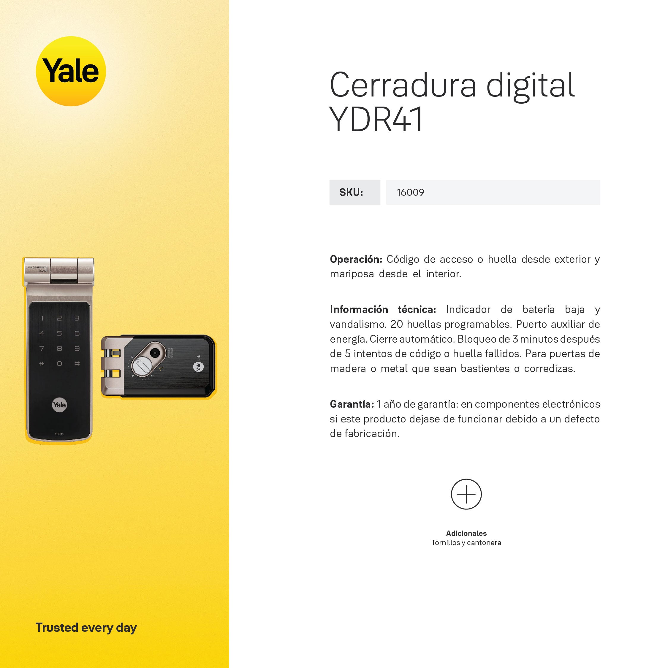 Cerrojo Digital YDR41
