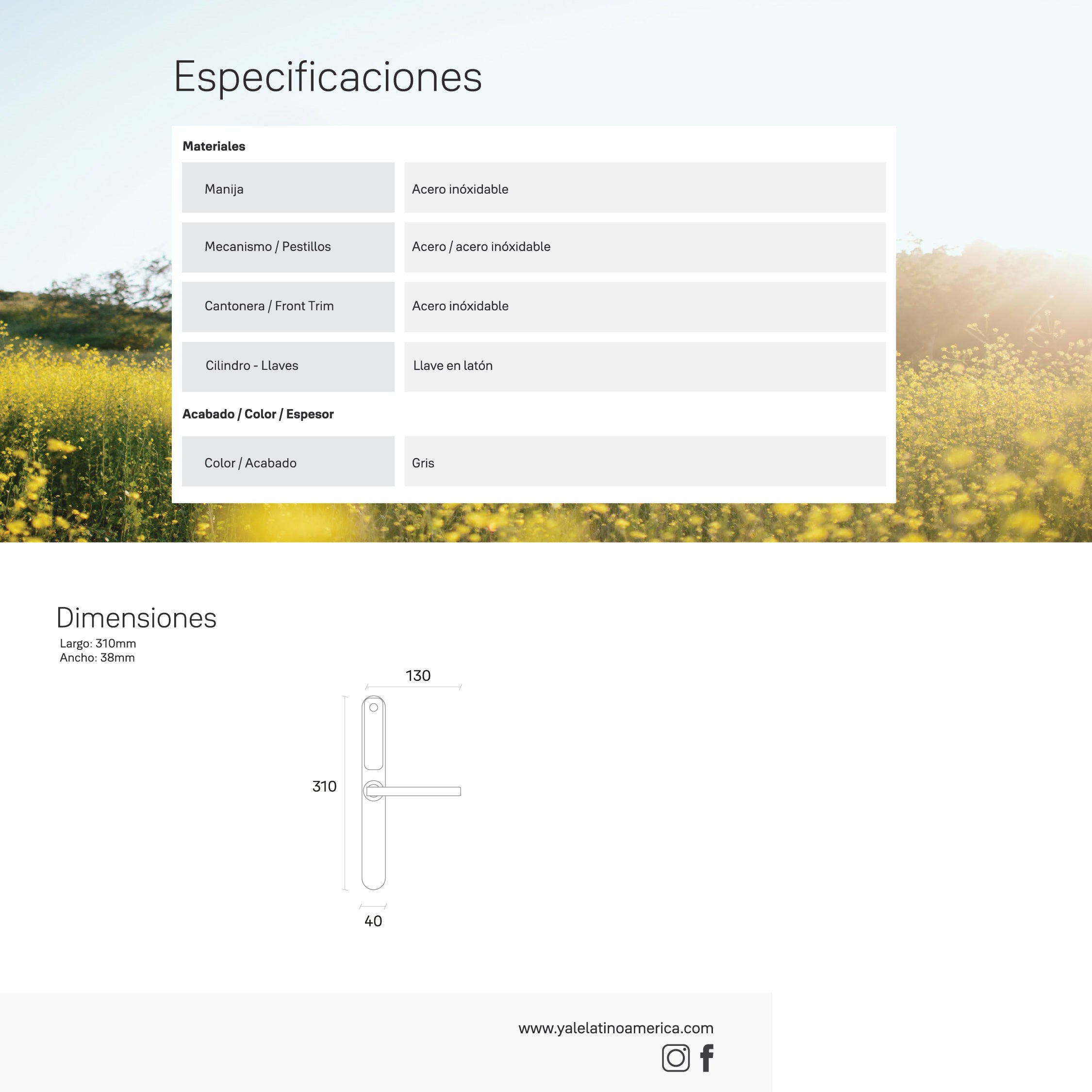 Cerradura Digital YSD100 (puerta abatible) + Módulo para abrir desde el celular