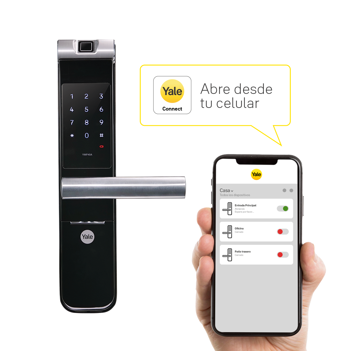 Cerradura digital YMF40A + Kit Yale Connect