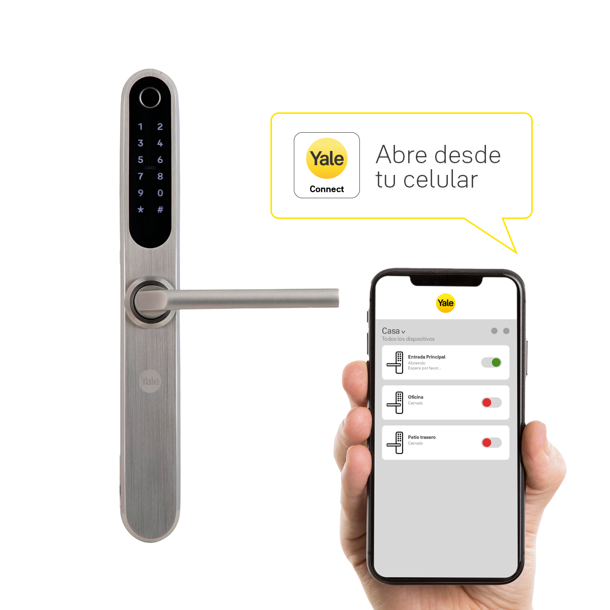 Cerradura Digital YSD100 (puerta abatible) + Módulo para abrir desde el celular