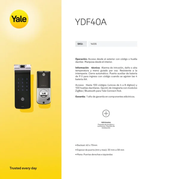 Cerrojo Digital YDF40A*