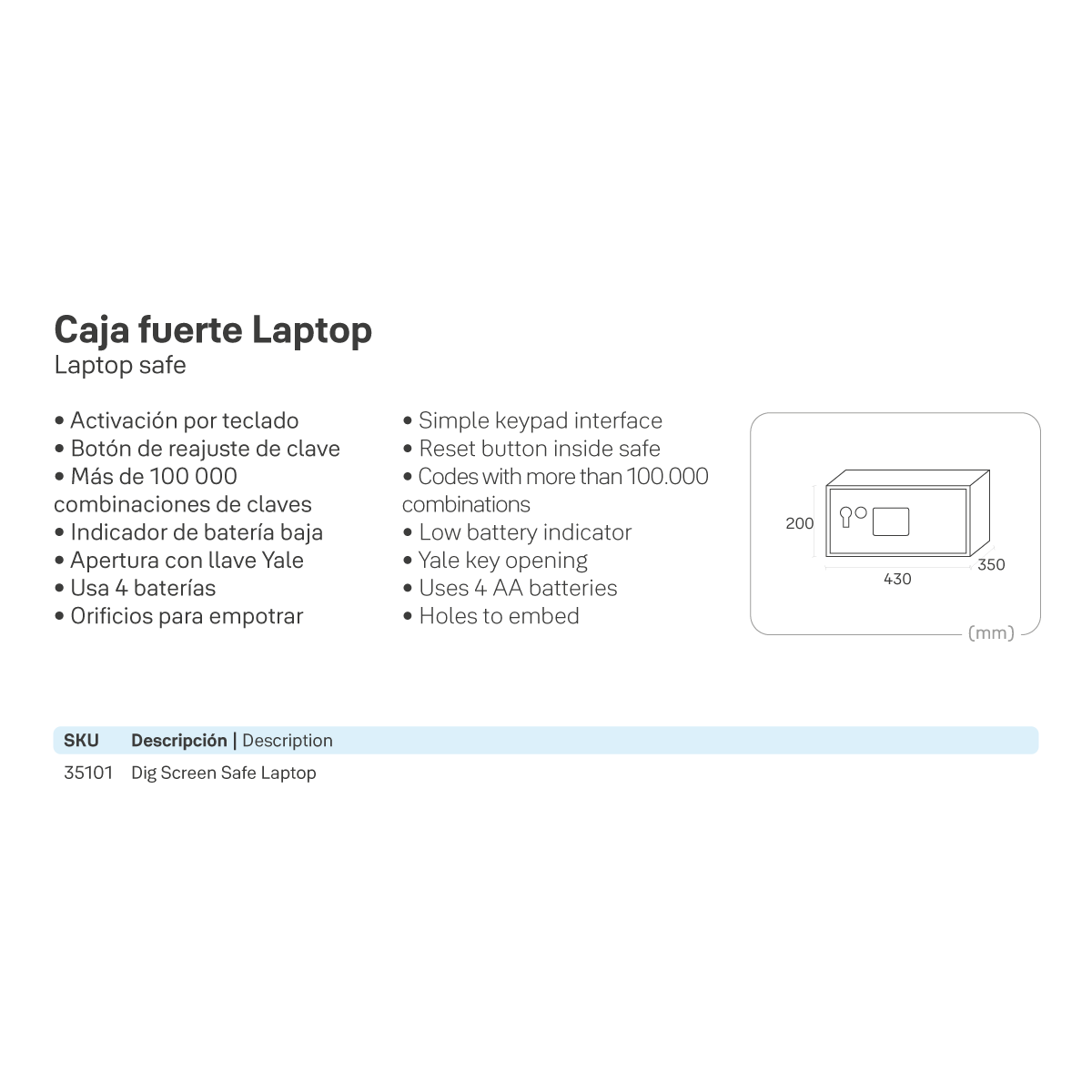 Caja Fuerte Laptop**