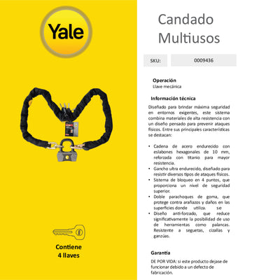 Cadena en Acero con Candado YCL3-10-110