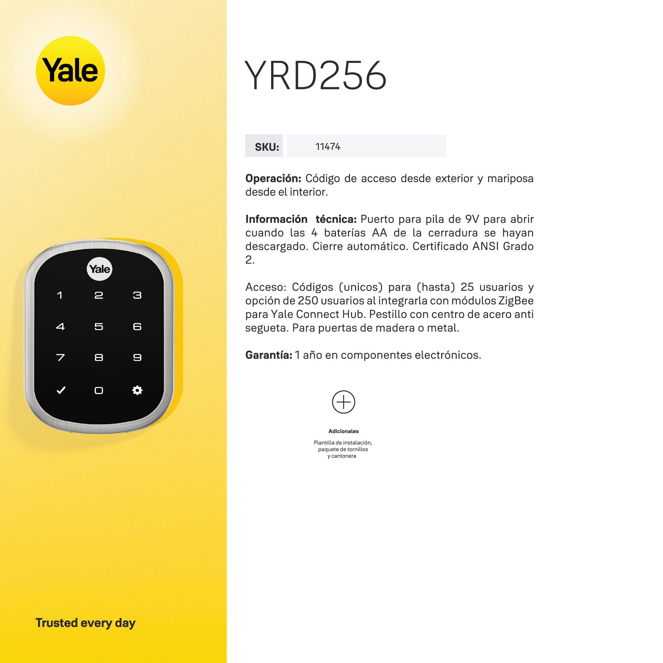 Cerrojo Digital YRD256
