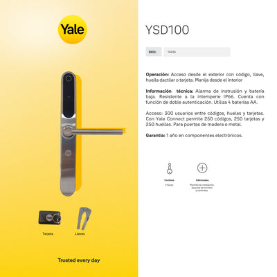 Cerradura Digital YSD100 (puerta corrediza) + módulo para abrir con celular