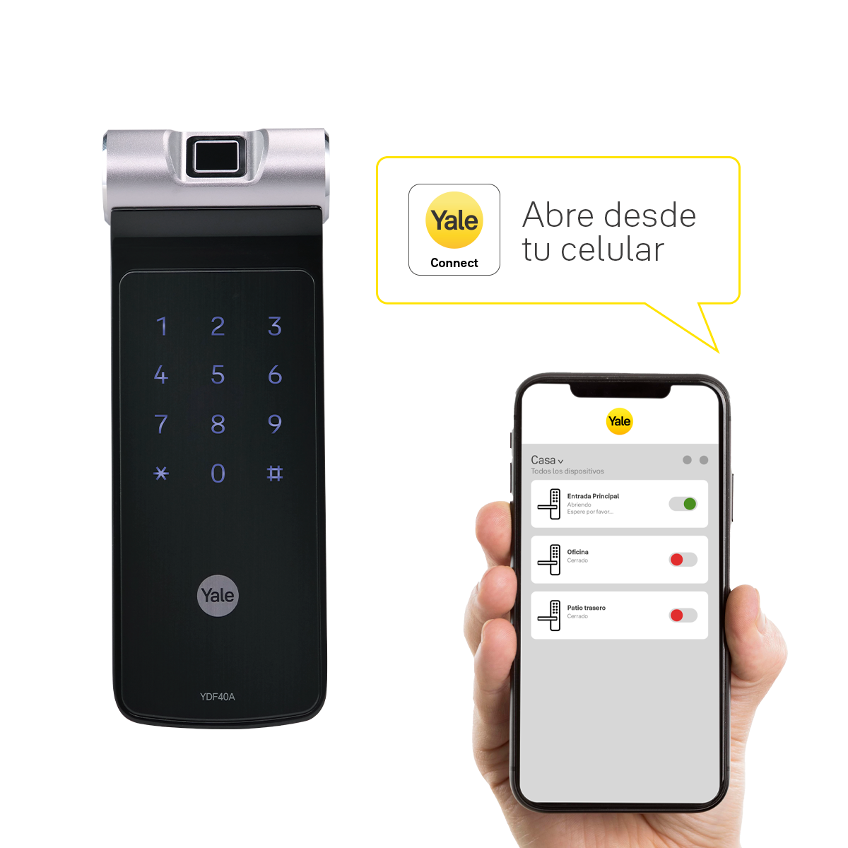 Cerrojo Digital YDF40A + Módulo para abrir desde el celular