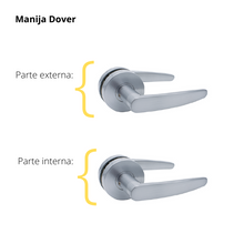 Kit Cerradura de Embutir 4 bulones + Manija Dover + Cilindro Llave - Llave (llave de sierra)